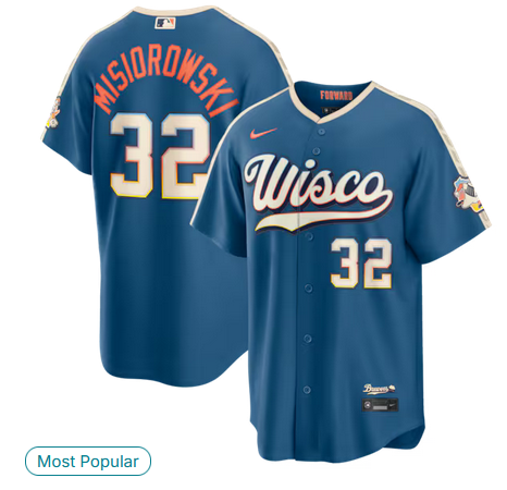 Men Milwaukee Brewers #32 Jacob Misiorowski blue Nike MLB 2026 City Connect Jersey->milwaukee brewers->MLB Jersey